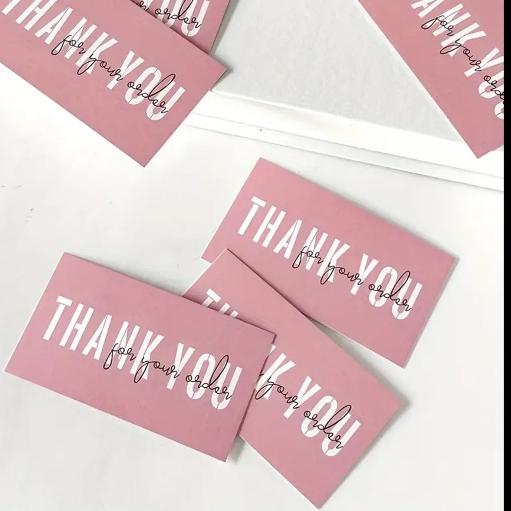50 Pink Thank You Cards - Picture 4 of 4